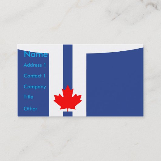 Business Card with Flag of Toronto, Canada Visitenkarte (Vorderseite)