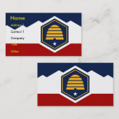Business Card with Flag of Utah, USA Visitenkarte (Vorne/Hinten)