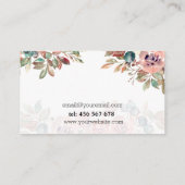 business card with flowers visitenkarte (Rückseite)
