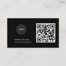 Business Card with QR Code | Black Modern Design Visitenkarte