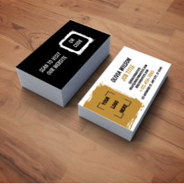 Business Card with QR Code | Black Modern Design Visitenkarte