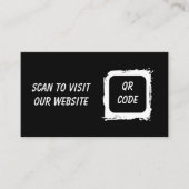 Business Card with QR Code | Black Modern Design Visitenkarte (Vorderseite)
