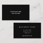 Business Card with QR Code | Black Modern Design Visitenkarte (Vorne/Hinten)