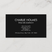 Business Card with QR Code | Black Modern Design Visitenkarte (Rückseite)