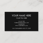 Business Card with QR Code | Black Modern Design Visitenkarte (Rückseite)