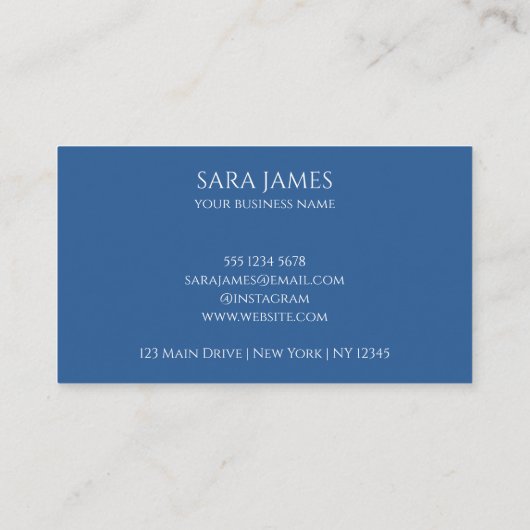 Business Card with QR Code | Blue Modern Design Visitenkarte (Rückseite)