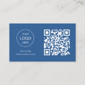Business Card with QR Code | Blue Modern Design Visitenkarte (Vorderseite)