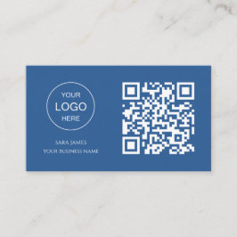 Business Card with QR Code | Blue Modern Design Visitenkarte