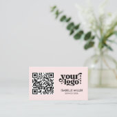 Business Card with QR Code | Modern Pink Design Visitenkarte (Stehend Vorderseite)