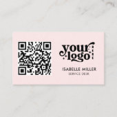 Business Card with QR Code | Modern Pink Design Visitenkarte (Vorderseite)