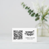Business Card with QR Code | Simple Modern Design Visitenkarte (Stehend Vorderseite)