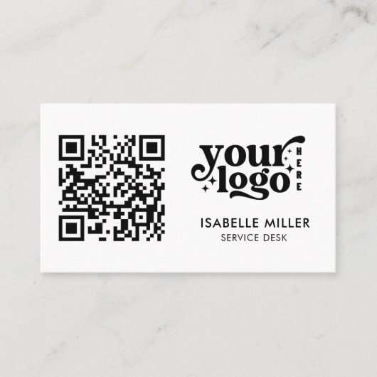 Business Card with QR Code | Simple Modern Design Visitenkarte (Vorderseite)