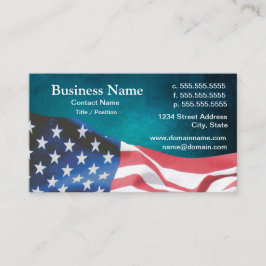 business card with waving American flag 26b Visitenkarte