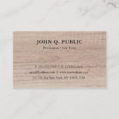 Business Card "Wood Look Beruflich Template" Visitenkarte (Rückseite)