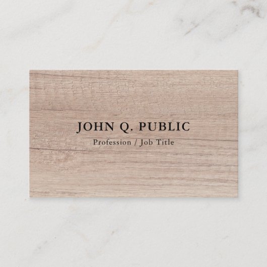 Business Card "Wood Look Beruflich Template" Visitenkarte (Vorderseite)