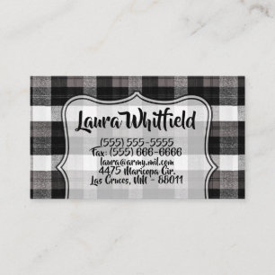 Business Card XMAS Baffalo Kariert Schwarz-weiß Visitenkarte