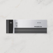 Business Card Zizzago Black Silver Art Deco Skinny Mini Visitenkarte (Rückseite)