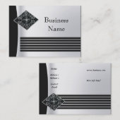 Business Card Zizzago Schwarzes Silber Visitenkarte (Vorne/Hinten)