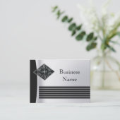 Business Card Zizzago Schwarzes Silber Visitenkarte (Stehend Vorderseite)