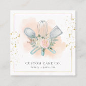 Business Card zum Koch von Bäckereiwerkzeugen Quadratische Visitenkarte (Vorderseite)