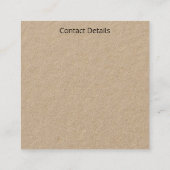 BUSINESS CARDS ART&DESIGN STYLE QUADRATISCHE VISITENKARTE (Rückseite)