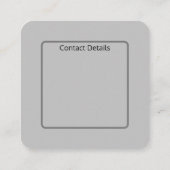 BUSINESS CARDS ART&DESIGN STYLE QUADRATISCHE VISITENKARTE (Rückseite)