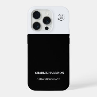 Business Cards | Custom Logo Icons Modern black iPhone 15 Pro Hülle