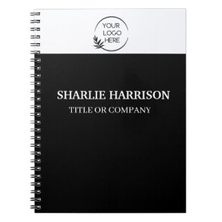 Business Cards | Custom Logo Icons Modern black Notizblock