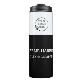 Business Cards | Custom Logo Icons Modern black Thermosbecher