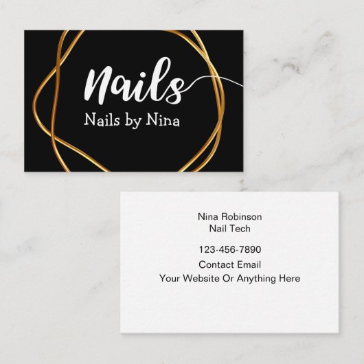 Business Cards der Klasse Nail Tech Visitenkarte (Vorne/Hinten)