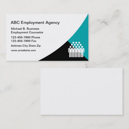 Business Cards der modernen Jobagentur Visitenkarte (Vorne/Hinten)