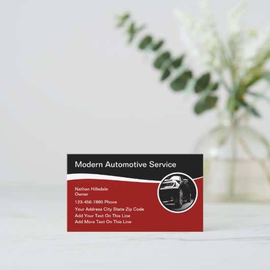 Business Cards für Automotive Theme Modern Visitenkarte (Stehend Vorderseite)