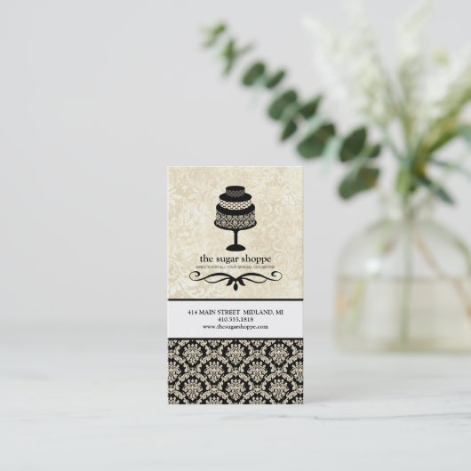 Business Cards für Bäckereiladen oder Kuchen Desig Visitenkarte (Stehend Vorderseite)