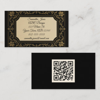 Business Cards für Black & Gold QR Code Visitenkarte