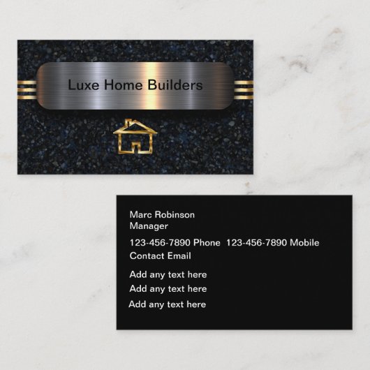 Business Cards für Classy Zuhause Builder Visitenkarte (Vorne/Hinten)