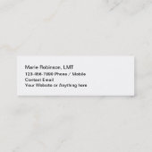 Business Cards für Compact Beauty Massage Mini Visitenkarte (Rückseite)