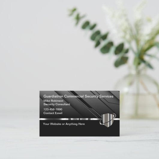 Business Cards für coole Kommerzielle Sicherheitsd Visitenkarte (Stehend Vorderseite)