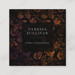Business Cards für Dark Floral Moody Eventplanner Quadratische Visitenkarte