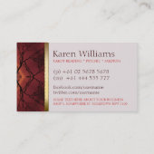 Business Cards für das Tarot Earth Tree Visitenkarte (Rückseite)