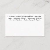 Business Cards für den Hurrikanschutz Visitenkarte (Rückseite)