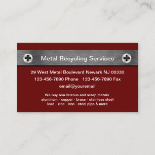 Business Cards für den Recycle von Metallen Visitenkarte