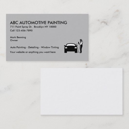 Business Cards für die Automobillackierung Visitenkarte (Vorne/Hinten)