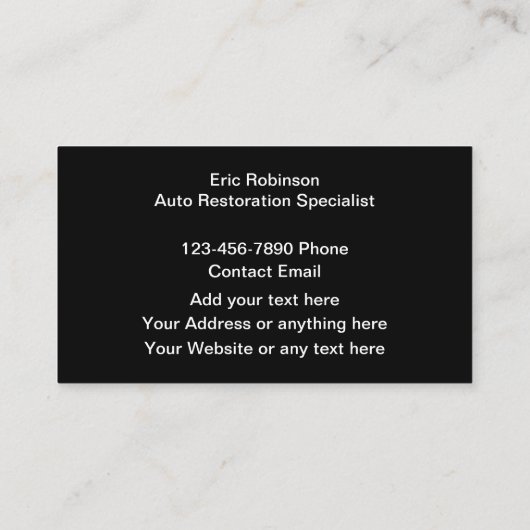 Business Cards für die Fahrzeugrückführung Visitenkarte (Rückseite)