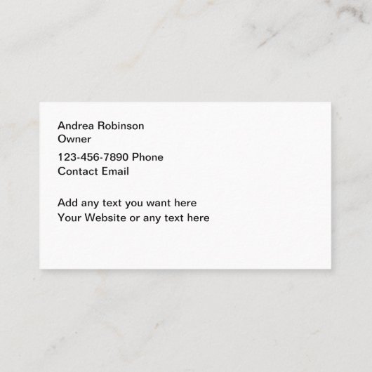 Business Cards für die klassische Reinigung Visitenkarte (Rückseite)