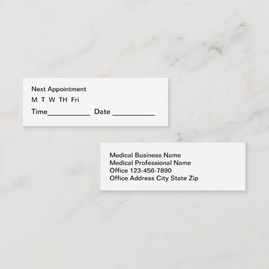 Business Cards für die medizinische Versorgung Mini Visitenkarte (Vorne/Hinten)