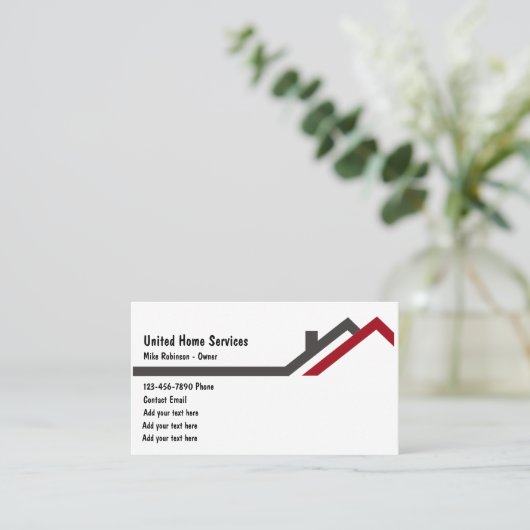 Business Cards für einfache Home-Services Visitenkarte (Stehend Vorderseite)