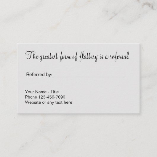 Business Cards für einfache Werbeaktion Empfehlungskarte (Vorderseite)