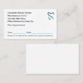 Business Cards für Erinnerung-Logos für Zahnärzte Terminkarte (Vorne/Hinten)