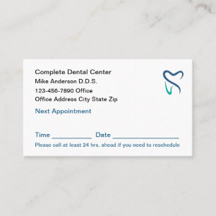 Business Cards für Erinnerung-Logos für Zahnärzte Terminkarte