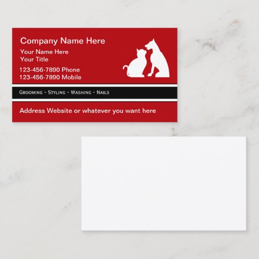 Business Cards für Heimtiere Visitenkarte (Vorne/Hinten)